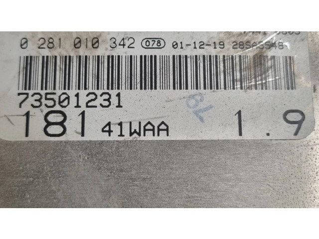Блок управления двигателя 0281010342, 73501231   Fiat Marea