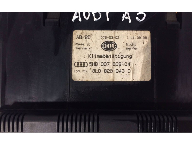 Блок управления климат-контролем 8L0820043D, 5HB00760804 Audi A3 S3 8L