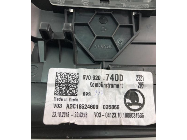 Панель приборов 6V0920740D, NP2084   Skoda Fabia Mk3 (NJ)       