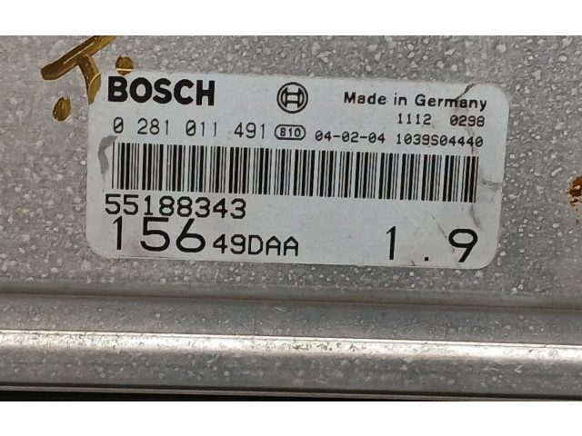 Řídící jednotka 55188343, 0281011491 Alfa Romeo 156 2004