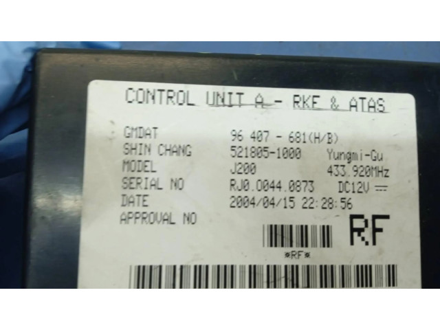 Блок управления двигателя 96407681, MODULOELECTRONICO Chevrolet Lanos