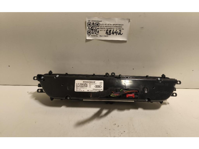 Блок управления климат-контролем 8W0820043F, 8W0820043F   Audi A5 Sportback 8TA