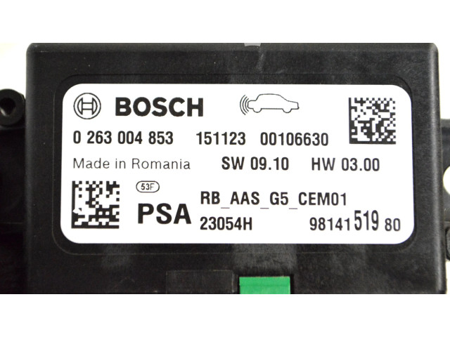 Блок подушек безопасности 9814151980, 0263004853 Peugeot 2008 I