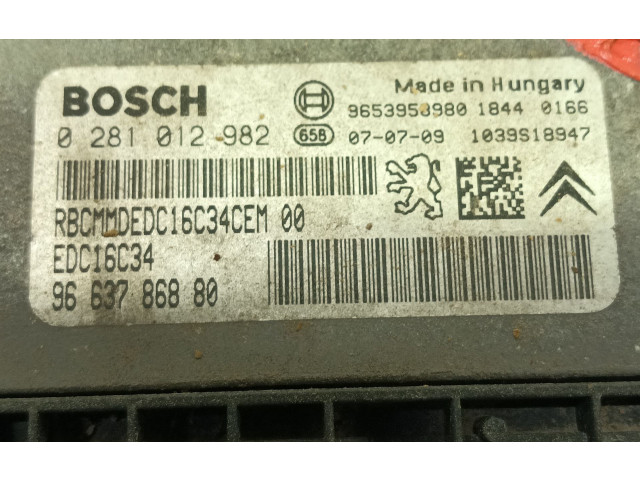 Řídící jednotka 9663786880, 0281012982 Fiat Scudo 2008