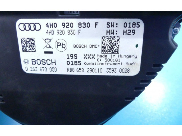 Přístrojová deska Audi A8 S8 D4 4H 2010 4H0920830F, IMPRK1063714