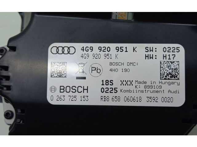 Панель приборов 4G9920951K, 4G9920951K Audi A6 C7