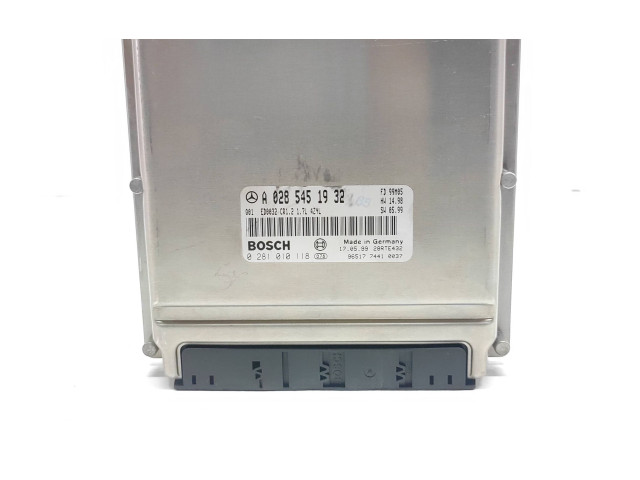Блок управления двигателя A0285451932, 0281010118 Mercedes-Benz A W168