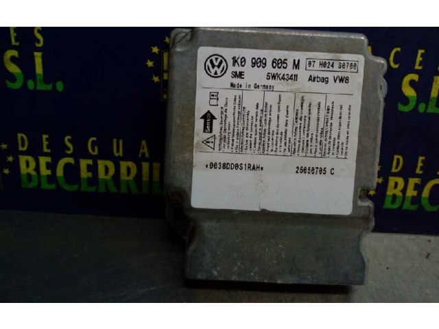 Блок подушек безопасности 1K0909605M, 5WK43411 Skoda Octavia Mk2 (1Z)