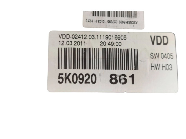 Панель приборов 5K0920861, A2C53392528   Volkswagen Golf VI       