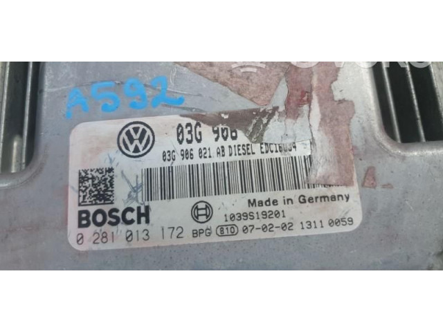 Блок управления двигателем Блок управления 0281013172, 03G906021FT Volkswagen Jetta V