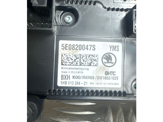 Блок управления климат-контролем 5E0820047S, 5HB01326421 Skoda Octavia Mk3 (5E)