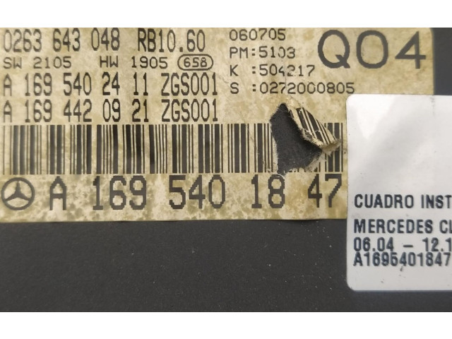 Панель приборов A1695401847 Mercedes-Benz A W169