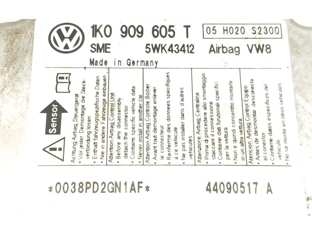Блок подушек безопасности 1K0909605T Skoda Octavia Mk2 (1Z)