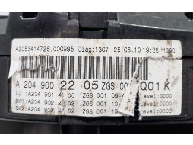 Přístrojová deska Mercedes-Benz GLK (X204) 2010 A2049002205, 175024