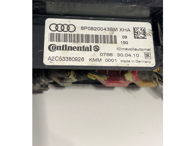 Блок управления климат-контролем 8P0820043BM, 0766300410   Audi A3 S3 8L