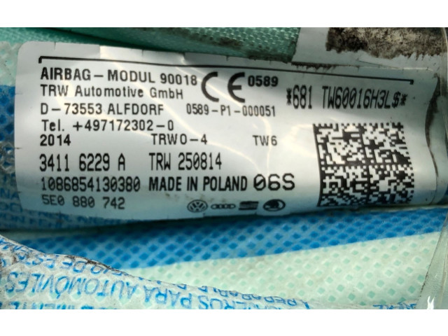 Боковая подушка безопасности 5E0880742   Skoda Octavia Mk3 (5E)