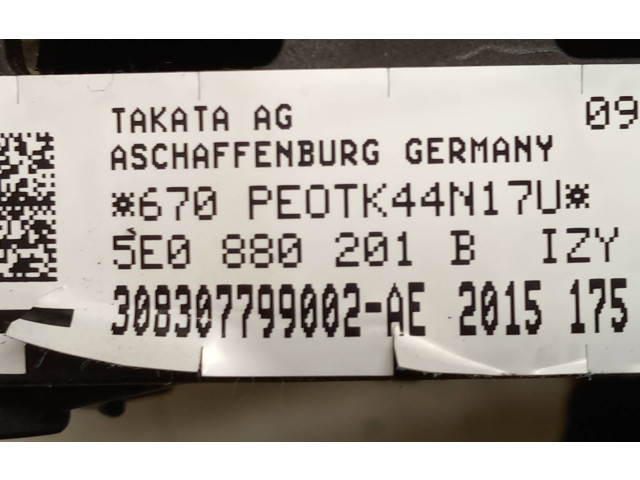 Подушка безопасности водителя 5E0880201B, 3003077902A Skoda Octavia Mk3 (5E)