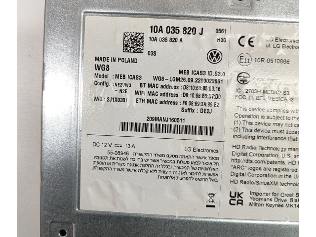 Блок управления навигации (GPS) 10A035820J, 10A035820A   Volkswagen ID.4
