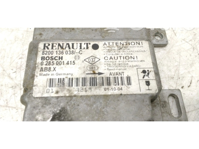 Блок подушек безопасности 8200136038C, 0285001415 Renault Clio II