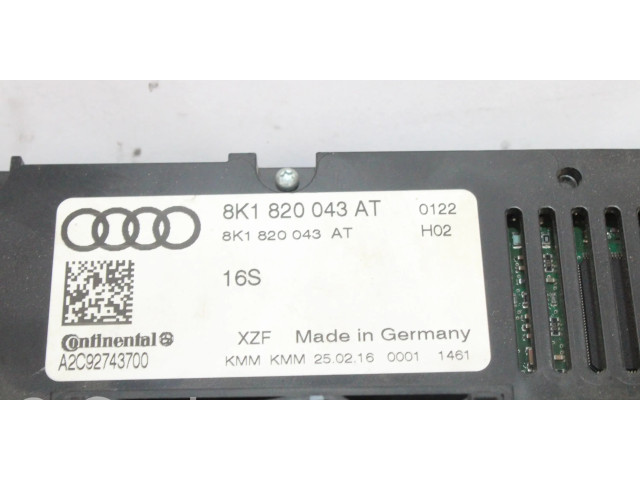 Блок управления климат-контролем 8K1520043AT Audi A5 Sportback 8TA