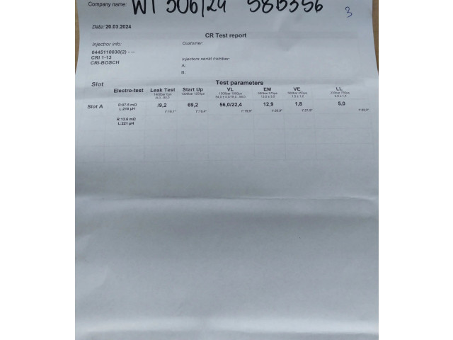 Vstřikovač 0445110030, 2354045 Rover 75