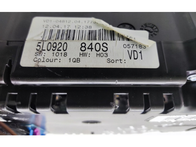 Спидометр (приборный щиток) 5L0920840S Skoda Yeti (5L)