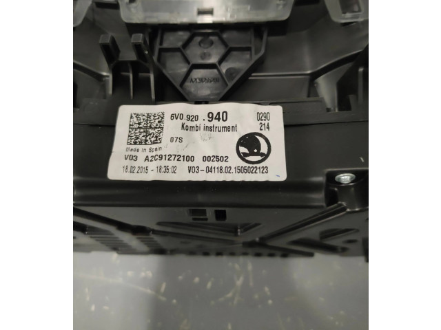 Панель приборов 6V0920940   Skoda Fabia Mk3 (NJ)       