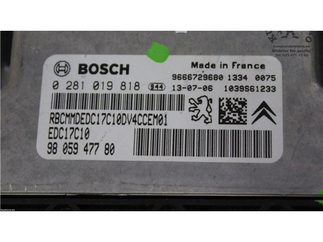 Řídící jednotka 0281019818, 1609529480 Citroen C3 2013