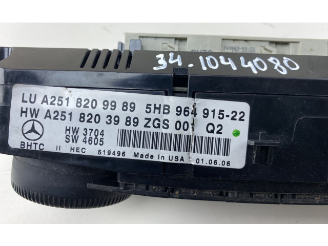Блок управления климат-контролем 5HB96491519, A2518209989 Mercedes-Benz R W251
