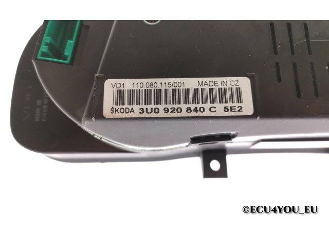 Панель приборов 3U0920840C Skoda Superb B5 (3U)