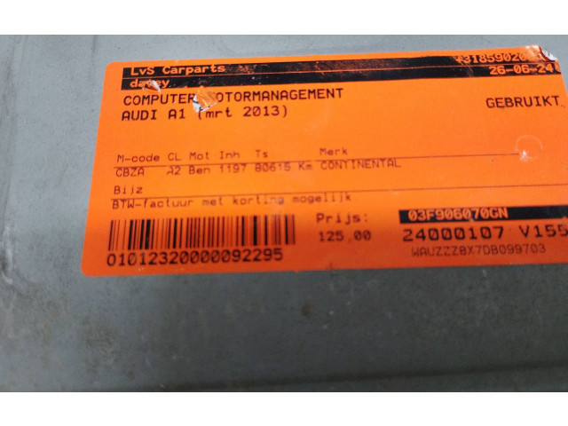 Блок управления двигателя 03F906070GN Audi A1