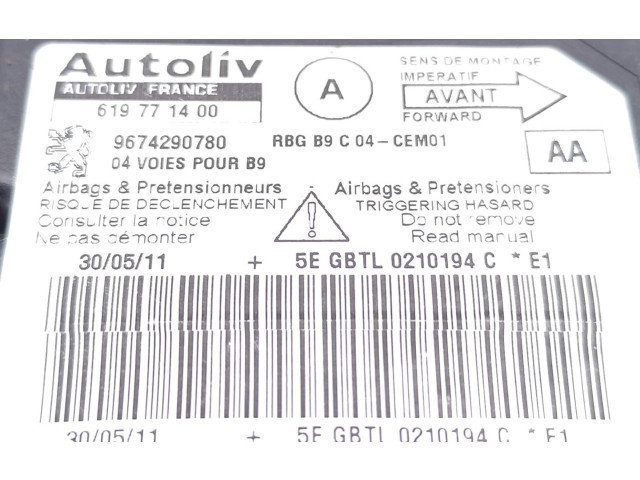 Блок подушек безопасности 9674290780, 619771400 Citroen Berlingo