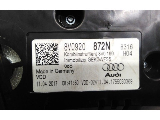 Панель приборов 8V0920861C, 8V0920861C   Audi A3 S3 8V       