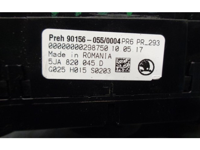 Модуль блока управления кондиционером 5JA820045D Skoda Rapid (NH)