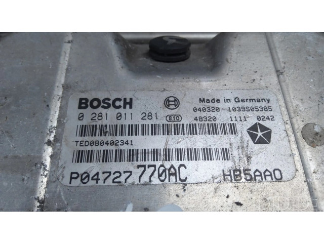 Řídící jednotka 0281011281, P04727770AC Chrysler Voyager 2002