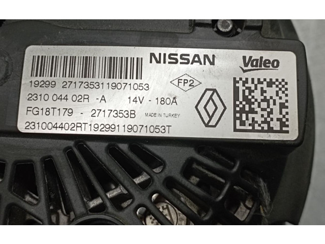 Генератор 231004402R, 14V-180A Renault Clio V