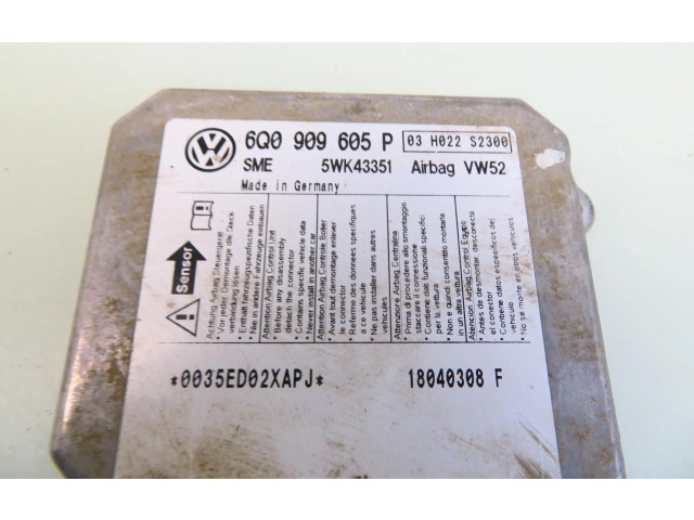 Блок подушек безопасности 6Q0909605P, 6Q0909605P Volkswagen Caddy