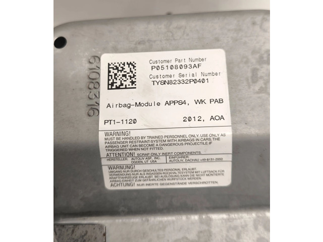 Подушка безопасности пассажира P05108093AF, 6108316 Jeep Grand Cherokee