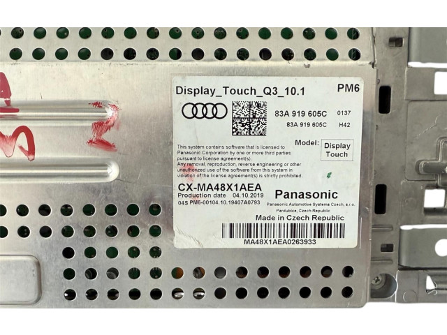 Дисплей 83A919605C, 80A919605C Audi Q3 F3
