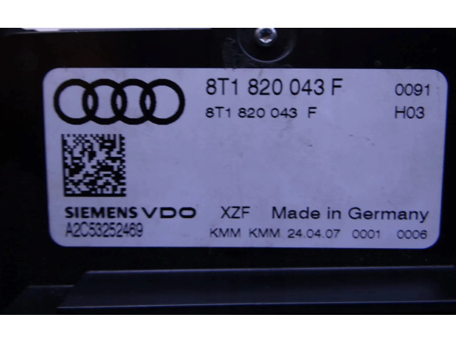 Блок управления климат-контролем 8T1820043F   Audi A5 8T 8F