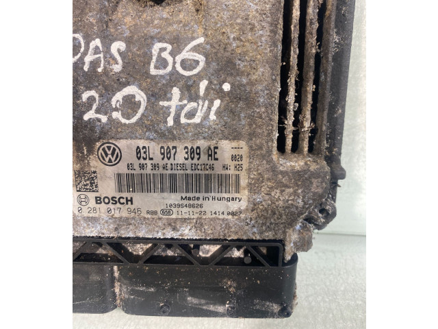 Блок управления двигателя 03L907309AE, 0281017946   Volkswagen PASSAT B6