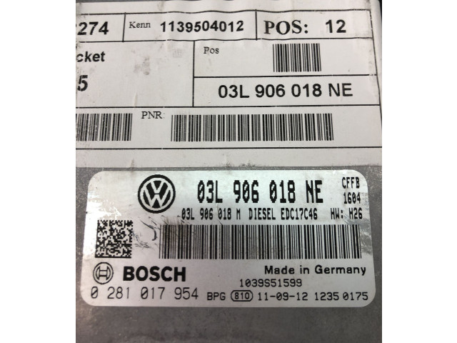 Řídící jednotka 03L906018NE, 0281017954 Seat Alhambra (Mk2) 2015