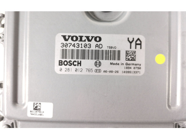 Блок управления двигателя 30743103AD, 0281012765   Volvo S80