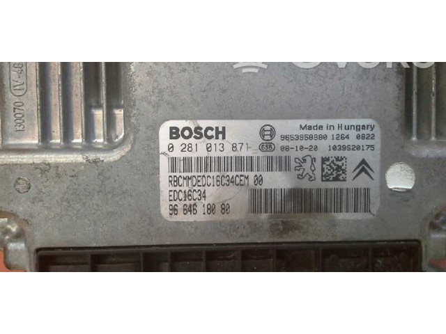 Блок управления двигателя 0281013871, 9664618080   Peugeot Partner