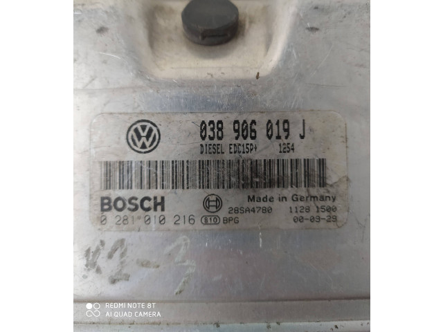 Řídící jednotka 038906019J, 0281010216 Audi A6 S6 C5 4B 2000