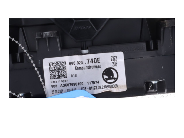 Панель приборов 6V0920740E Skoda Fabia Mk3 (NJ)