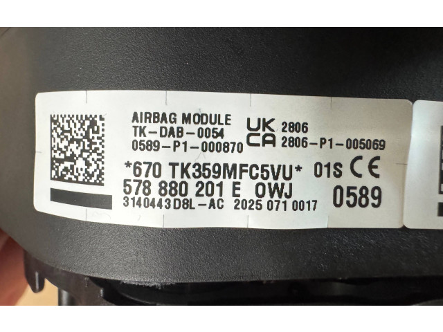 Подушка безопасности водителя 0589P1000870, 20250710017   Cupra Born