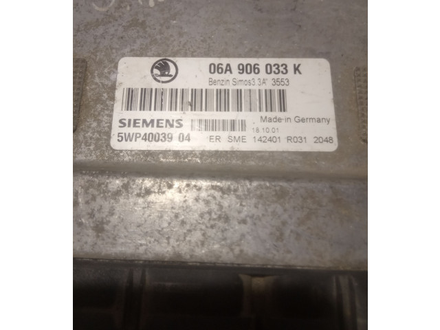 Блок управления двигателя 06A906033K, 5WP4003904 Skoda Octavia Mk1 (1U)