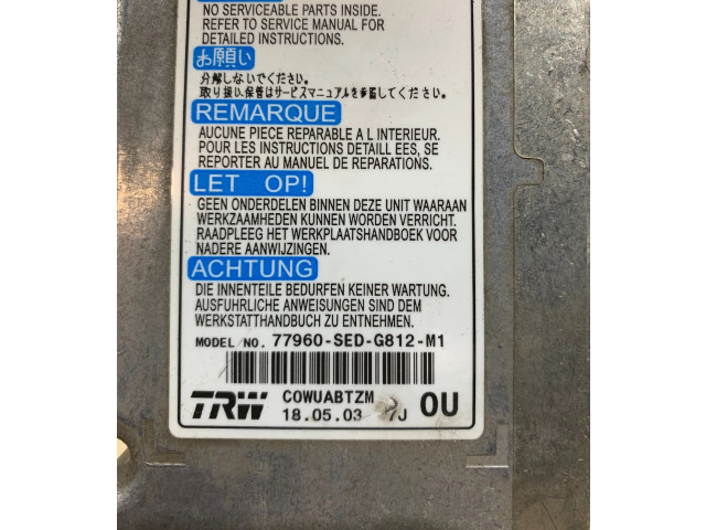 Блок подушек безопасности 77960SEDG812M1, C0WUABTZM Honda Accord