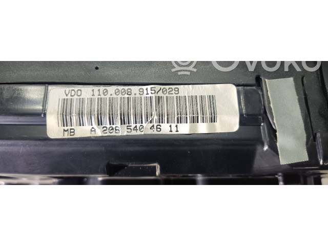 Přístrojová deska Mercedes-Benz CLK A208 C208 2000 A2085404611, 110008915